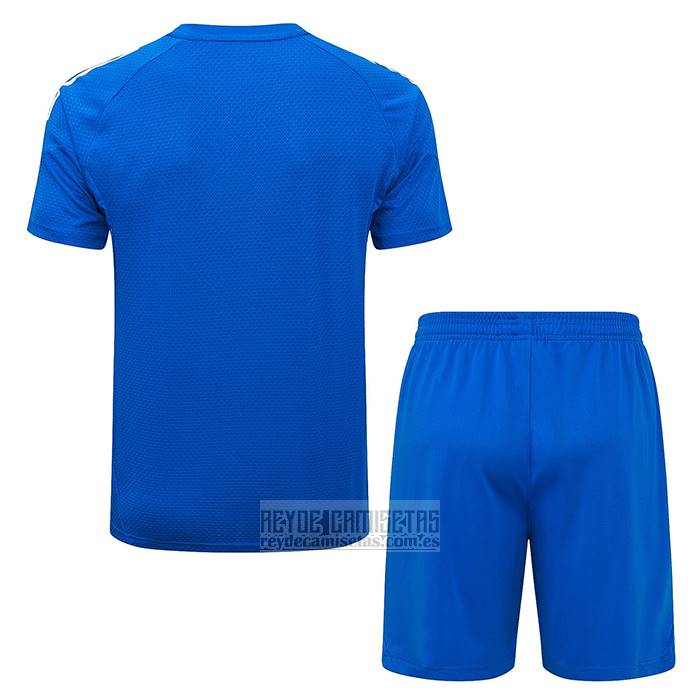 Chandal del Real Madrid Manga Corta 2025-2026 Azul Blanco - Pantalon Corto